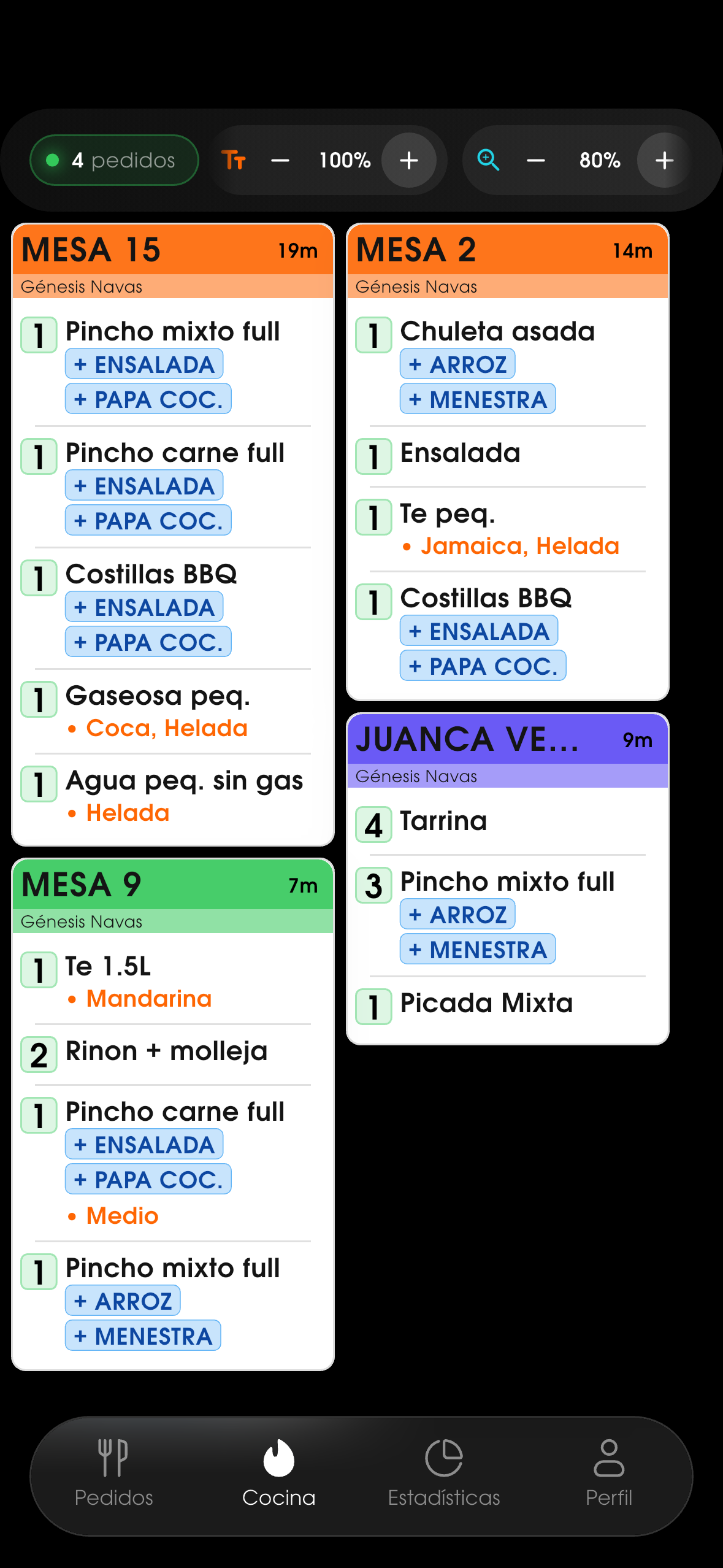 Pantalla de cocina (KDS)